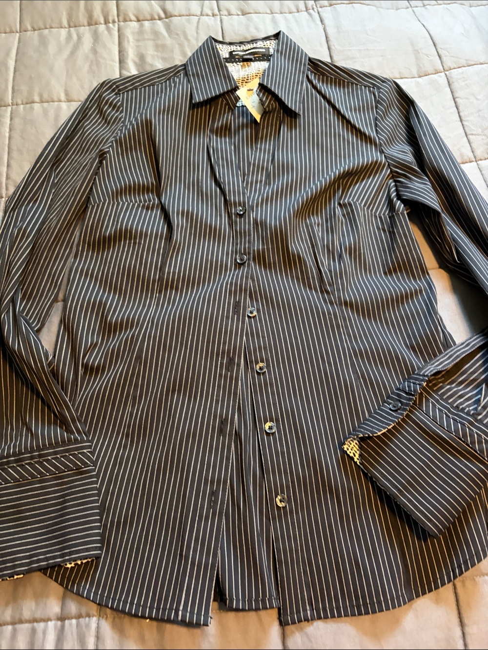 Express NWT black striped shirt